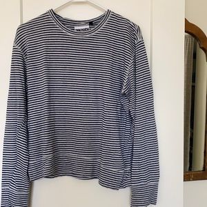 Jungmaven hemp navy striped long sleeved sweater